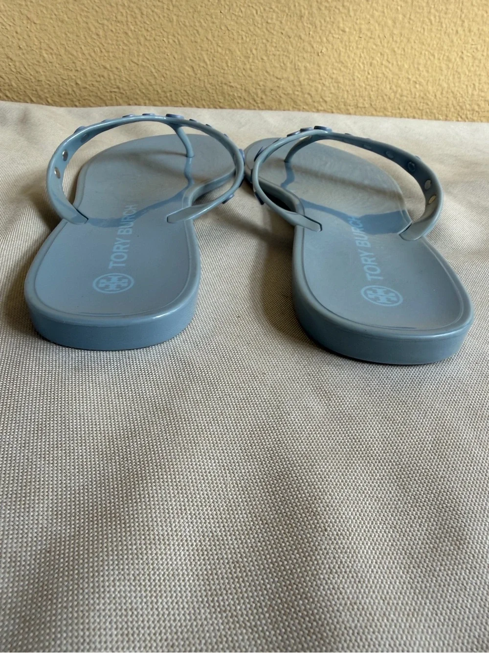 Tory Burch Studded Jelly Thong Sandals  Blue Gray Size 11 Excellent Condition!